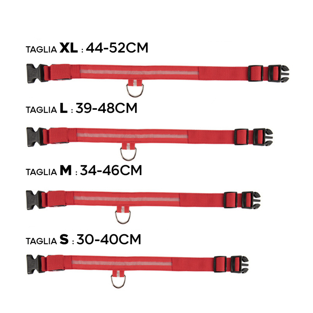 Collare regolabile luminoso a led per cani e...