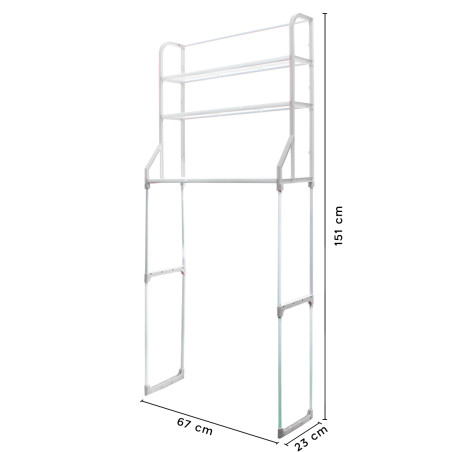 Scaffale Multifunzione Lavatrice Bagno Organizer Mensole Salvaspazio 67x23x151cm