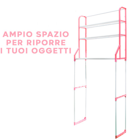 Scaffale Multifunzione Lavatrice Bagno Organizer Mensole Salvaspazio 67x23x151cm