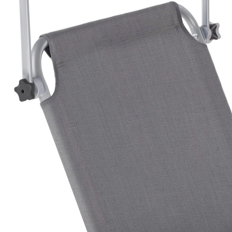 Lettino in Textilene 281013 Schienale Regolabile GRIGIO Tubo 18 mm con Parasole