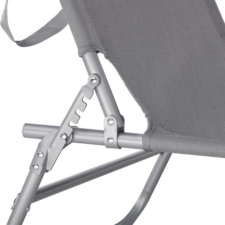 Lettino in Textilene 281013 Schienale Regolabile GRIGIO Tubo 18 mm con Parasole