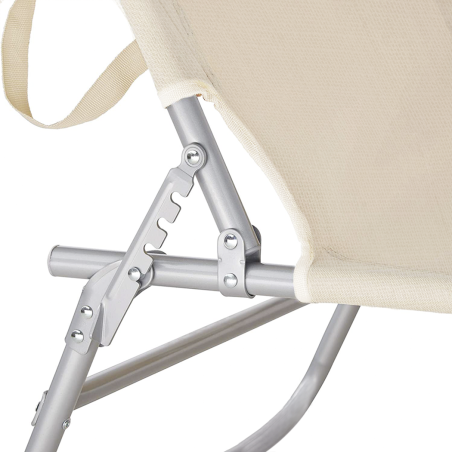 Lettino in Textilene 281014 Schienale Regolabile BEIGE Tubo 18 mm con Parasole