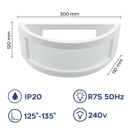 Applique Gesso Plafoniera GS-5037 a Parete Doppia Emissione Luce LED Attacco R7S