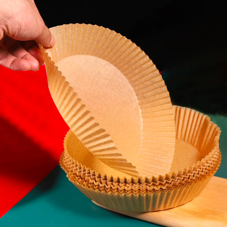 Carta Forno per Friggitrice ad Aria 100pz Tonda 20cm Antiaderente e Siliconata