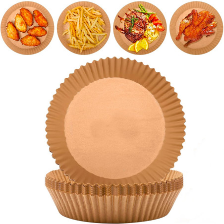 Carta Forno per Friggitrice ad Aria 300pz Tonda 20cm Antiaderente e Siliconata