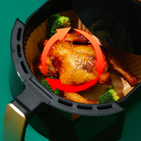 Carta Forno per Friggitrice ad Aria 500pz Tonda 20cm Antiaderente e Siliconata