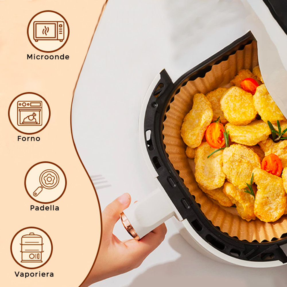 Carta Forno per Friggitrice ad Aria 50pz Tonda...