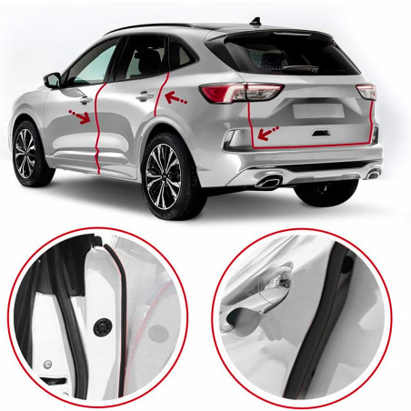 Copriprofilo Salvaporta Auto 2 Guarnizioni 65cm Universali PVC Ritagliabile Nero
