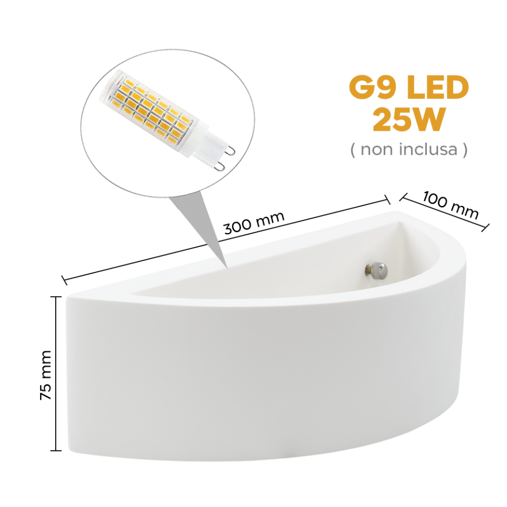 Applique Gesso Plafoniera GS-5035 da Parete...