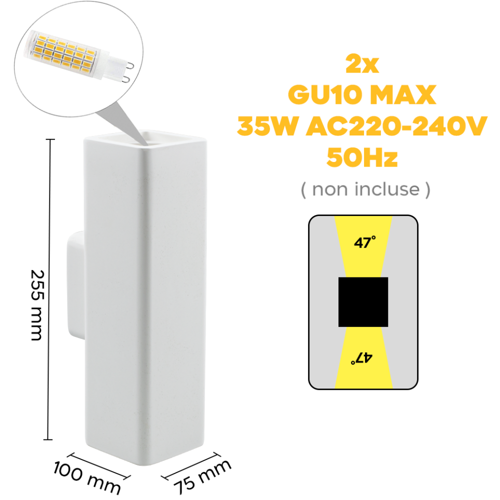 Applique Gesso Plafoniera GS-5038 da Parete...