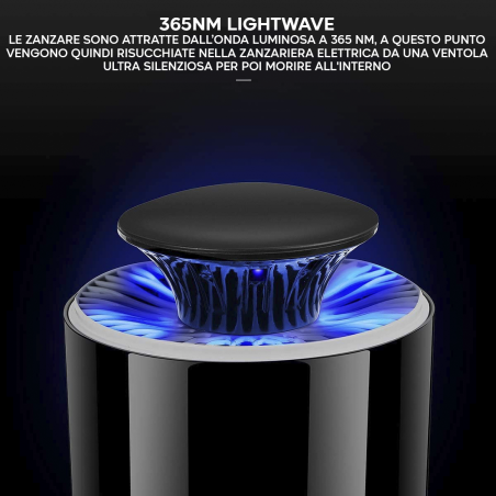 Lampada Antizanzare Elettrica 18724 Trappola per Insetti Led USB Portatile