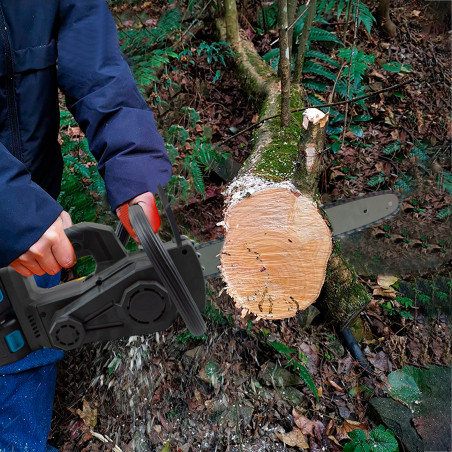 Motosega Doppia Batteria 21V Senza Fili Ricaricabile con Lama in Acciaio 45cm