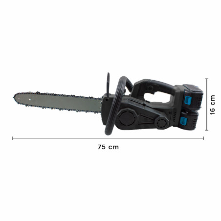 Motosega Doppia Batteria 21V Senza Fili Ricaricabile con Lama in Acciaio 45cm