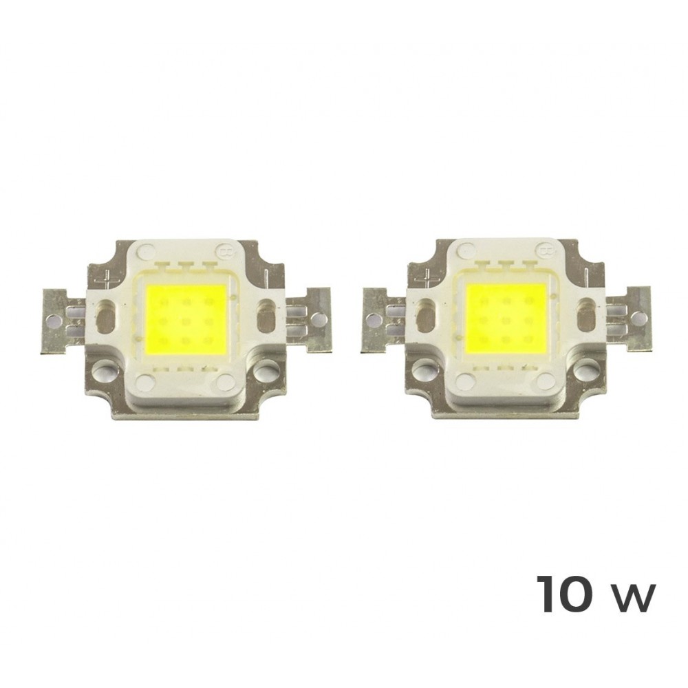 2 Piastrine Led di ricambio fari led luce FREDDA 6500 k da 10-20-30-50 o 100 watt placca chip