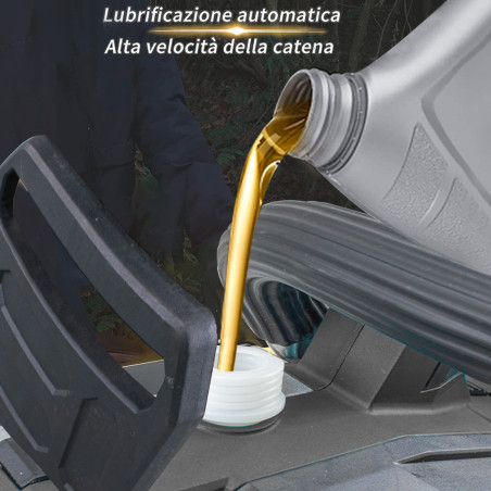 Motosega Doppia Batteria 21V Senza Fili Ricaricabile con Lama in Acciaio 45cm