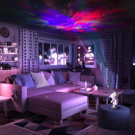 Proiettore LED Astronauta Stelle e Galassie Lampada con Telecomando per Bambini