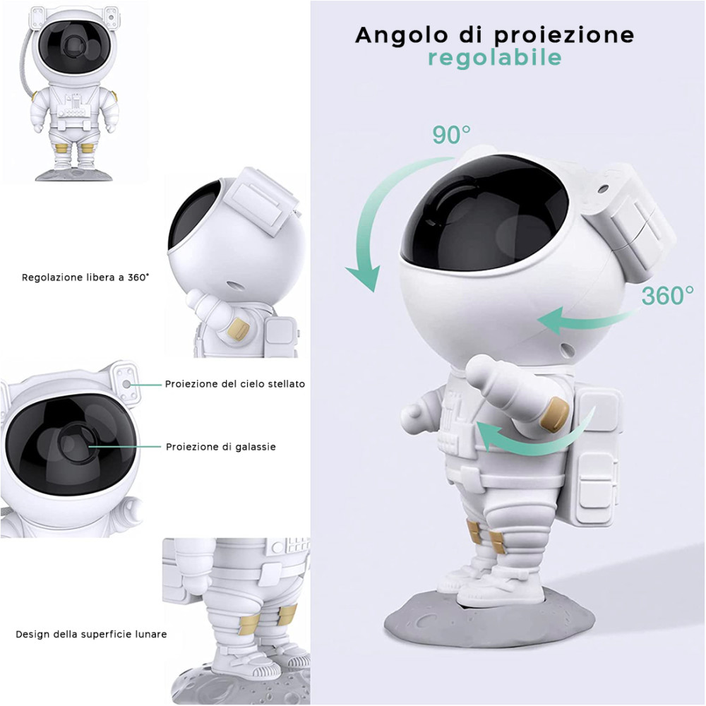 Proiettore LED Astronauta Stelle e Galassie...