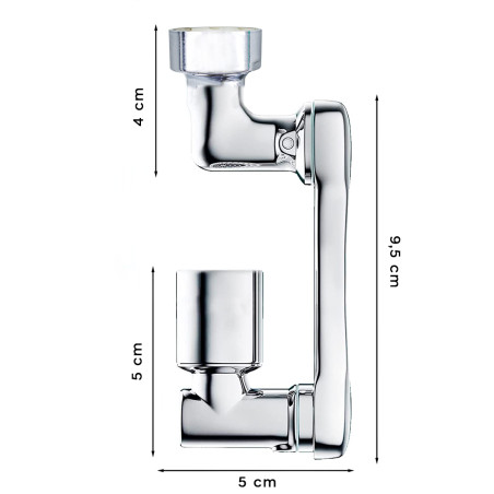 Prolunga per Rubinetto Girevole 1080° Antispruzzo Adattatore per Filtro Aeratore