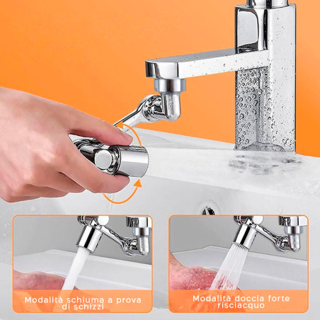 Prolunga per Rubinetto Girevole 1080° Antispruzzo Adattatore per Filtro Aeratore