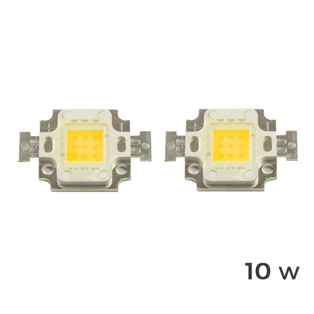 2 Piastrine Led di ricambio fari led luce CALDA 3000 k da 10-20-30-50 o 100 watt placca chip
