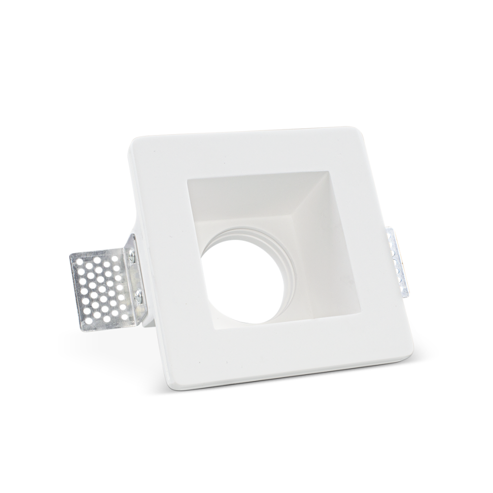 Image of Portafaretto Gesso a Scomparsa GS-5006 Quadrato Bianco ad Incasso Attacco GU10052