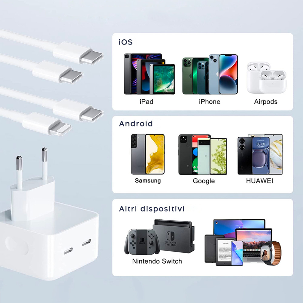 Adattatore Smartphone Doppia Ricarica...