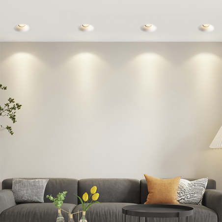 Portafaretto Gesso a Scomparsa GS-5011 Quadrato Bianco ad Incasso Attacco GU10