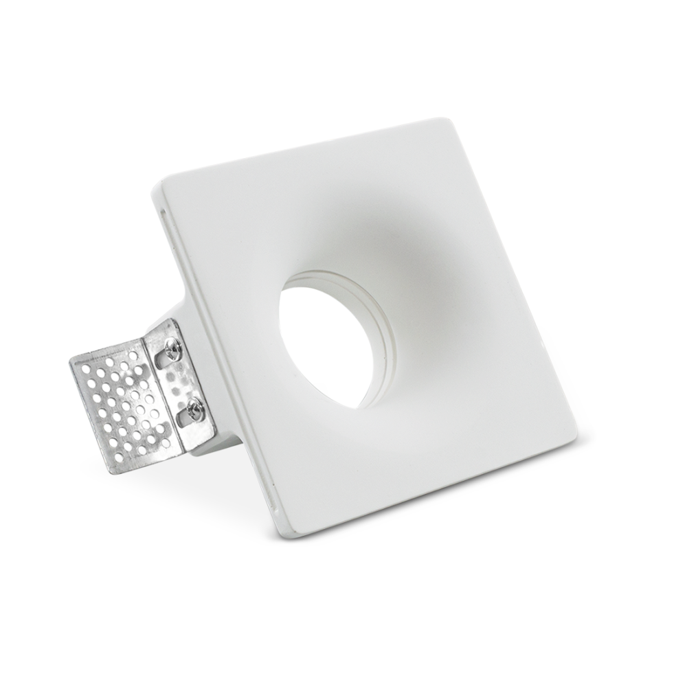 Image of Portafaretto Gesso a Scomparsa GS-5011 Quadrato Bianco ad Incasso Attacco GU10052