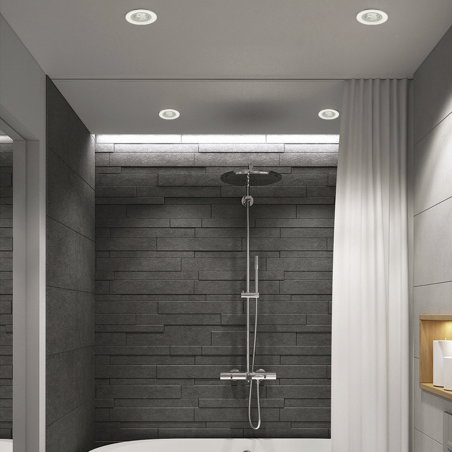 Portafaretto Gesso a Scomparsa GS-5009 Rotondo Bianco ad Incasso Attacco GU10