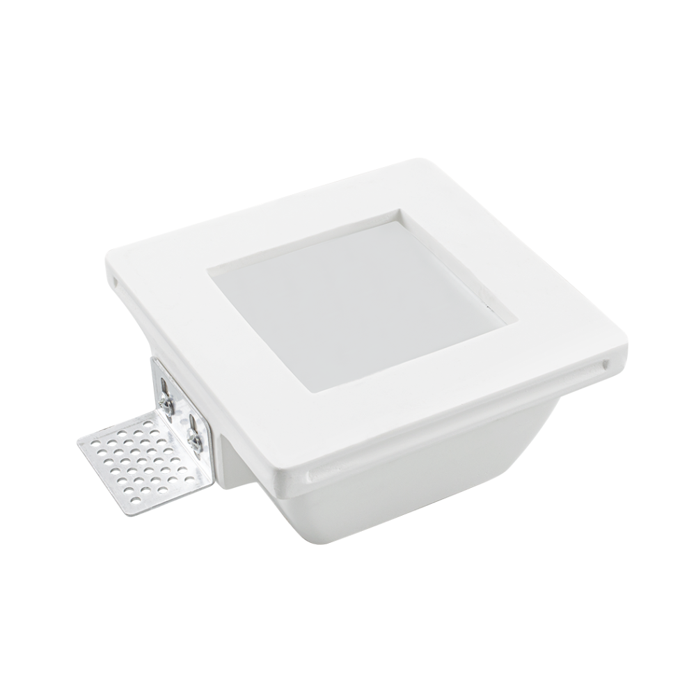 Image of Portafaretto Gesso a Scomparsa GS-5003 Quadrato Bianco ad Incasso Attacco GU10052