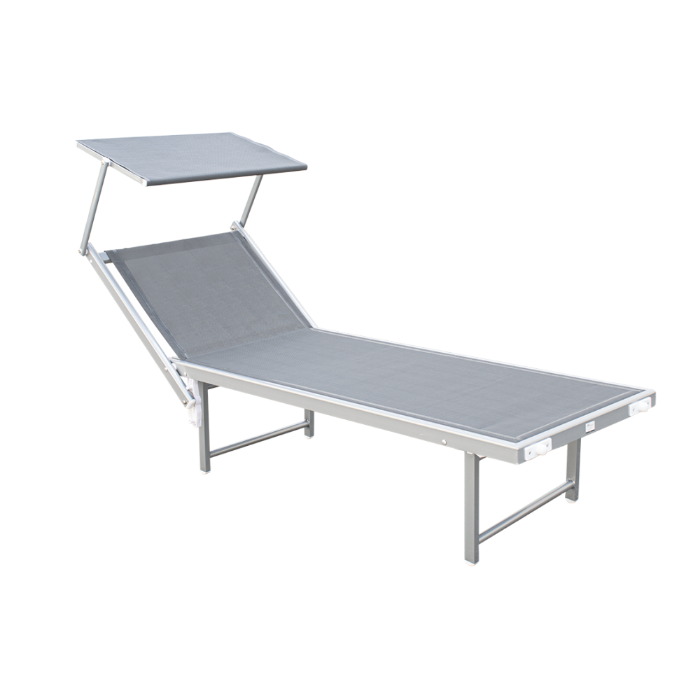 KOMFOTTEU Lettino Da Spiaggia Pieghevole Blu – Regolabile, Cuscino Incluso, Portatile 6kg