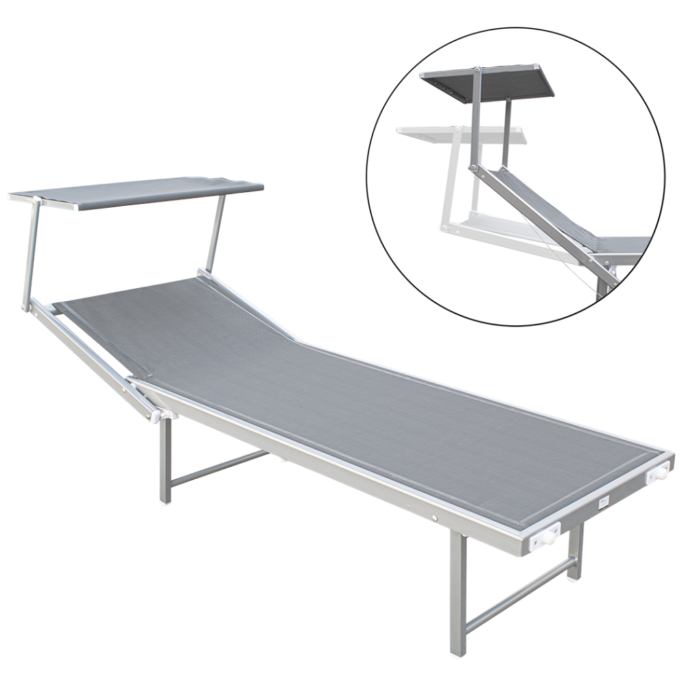 2pz Lettino Prendisole Mare LUXURIOUS Parasole...