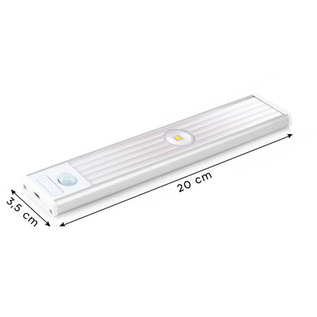 Striscia LED Magnetica Luce Intelligente 20cm Ricaricabile USB Sensore Movimento