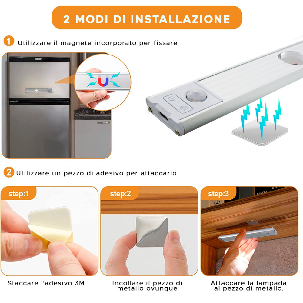 Striscia LED Magnetica Luce Intelligente 20cm...