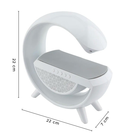 Lampada Ricarica Wireless LED Bluetooth 5.0 per Smartphone con Radio AUX USB TF