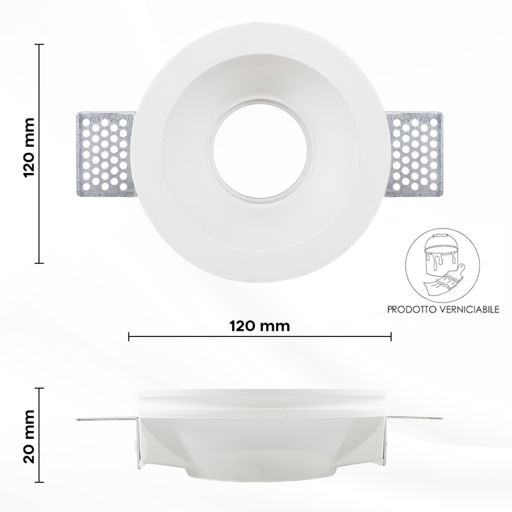 Portafaretto Gesso a Scomparsa GS-5007 Rotondo...