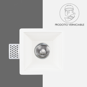 Portafaretto Gesso a Scomparsa GS-5004 Quadrato Bianco ad... 2