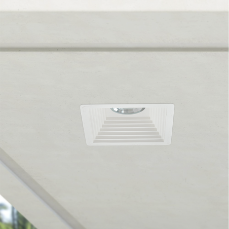 Portafaretto Gesso a Scomparsa GS-5004 Quadrato Bianco ad Incasso Attacco GU10