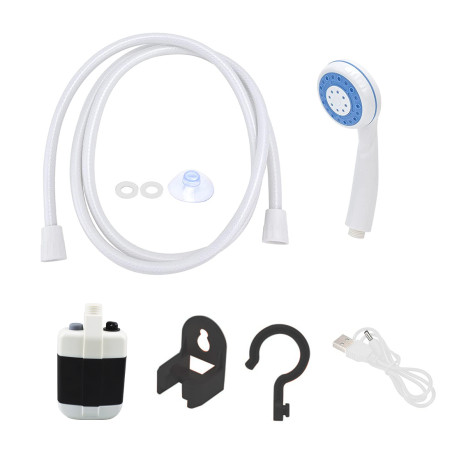Soffione Doccia Portatile Ricaricabile Tubo Flessibile da Campeggio e Giardino