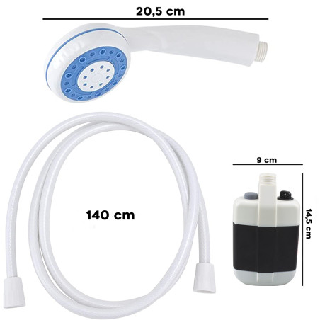 Soffione Doccia Portatile Ricaricabile Tubo Flessibile da Campeggio e Giardino