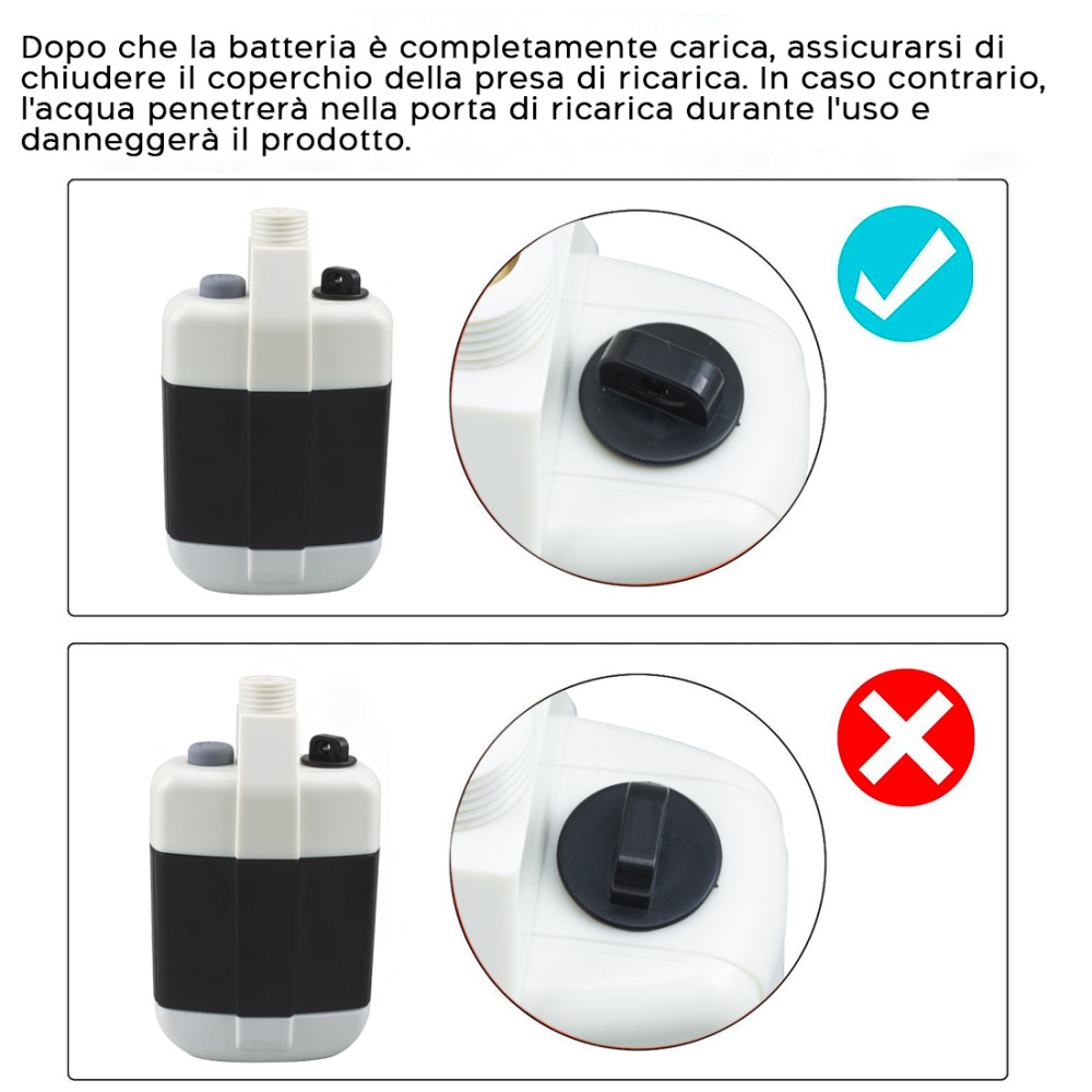 Soffione Doccia Portatile Ricaricabile Tubo...