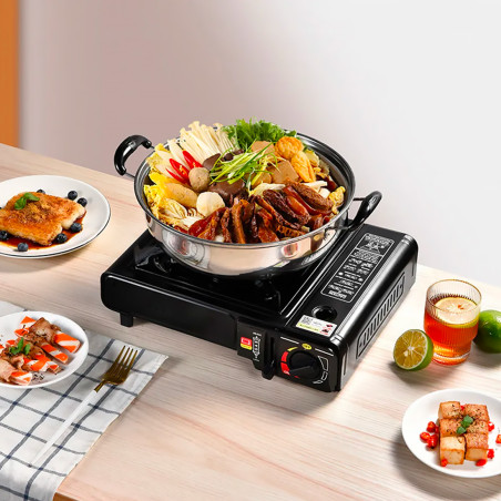 Fornellino a GAS Portatile da Campeggio in Valigetta Fornello Singolo da Esterno