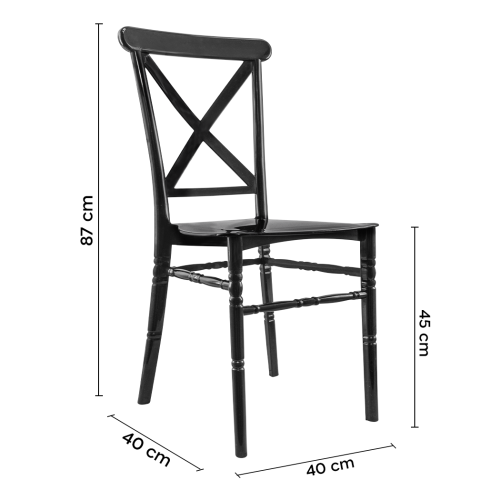 Set 2 Sedie Sidney Nere in Polipropilene...