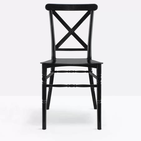 Set 4 Sedie Sidney Nere in Polipropilene Vintage Ideale per Catering ed Eventi