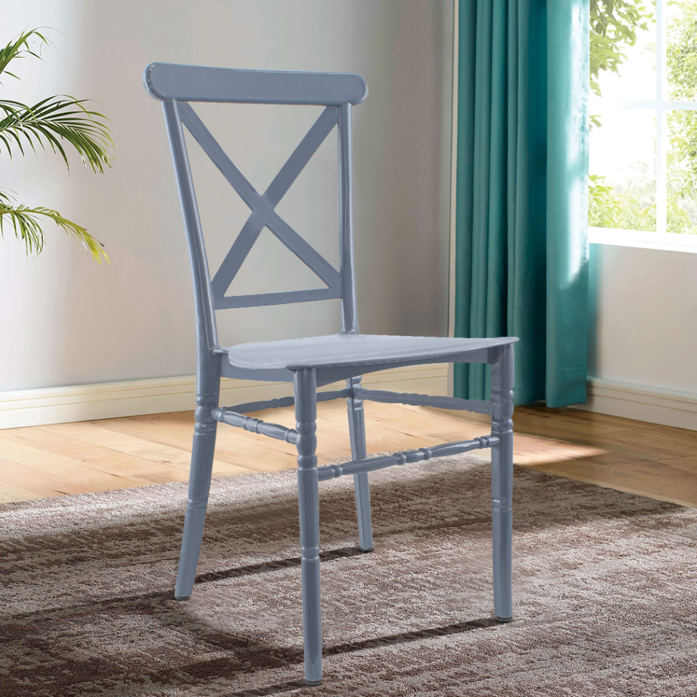 Set 4 Sedie Sidney Grigie in Polipropilene...