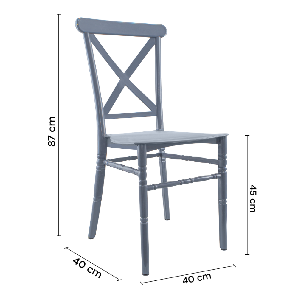 Set 4 Sedie Sidney Grigie in Polipropilene...