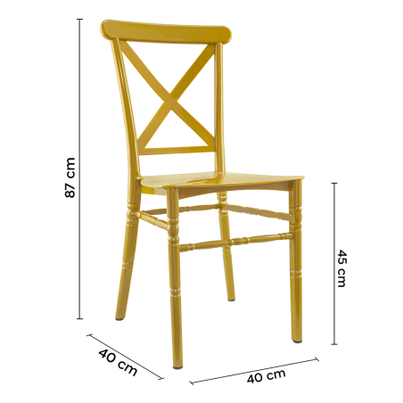 Set 4 Sedie Sidney Senape in Polipropilene Vintage Ideale per Catering ed Eventi