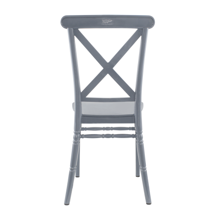 Set 6 Sedie Sidney Grigie in Polipropilene Vintage Ideale per Catering ed Eventi