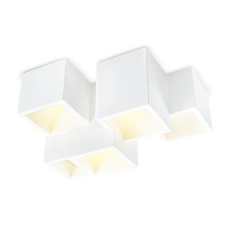 Applique Gesso da Parete GS-5029 Plafoniere 5 Attacchi di Luce GU10 Verniciabile