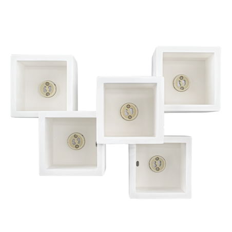 Applique Gesso da Parete GS-5029 Plafoniere 5 Attacchi di Luce GU10 Verniciabile